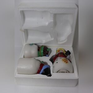 3 Light Up Wax Snowman Set